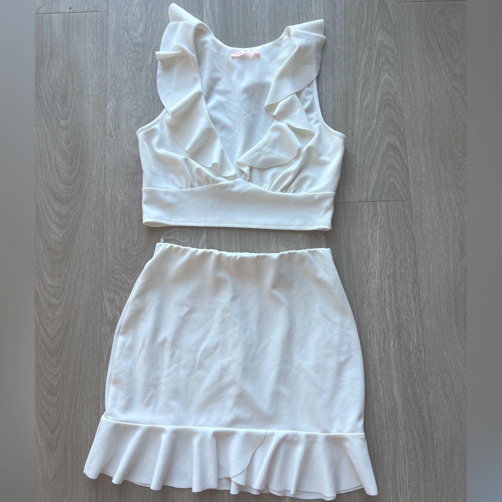 Formal White Two Piece Set / graduation, senior photos